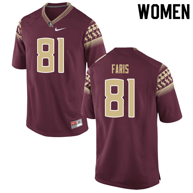 Women #81 Caleb Faris Florida State Seminoles College Football Jerseys Sale-Garnet